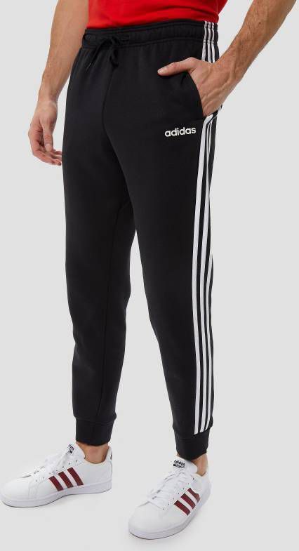 Adidas Essentials 3-stripes fleece joggingbroek zwart heren ...