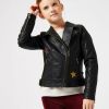 America Today Junior imitatieleren jas Jaden met sterren en franjes zwart online kopen