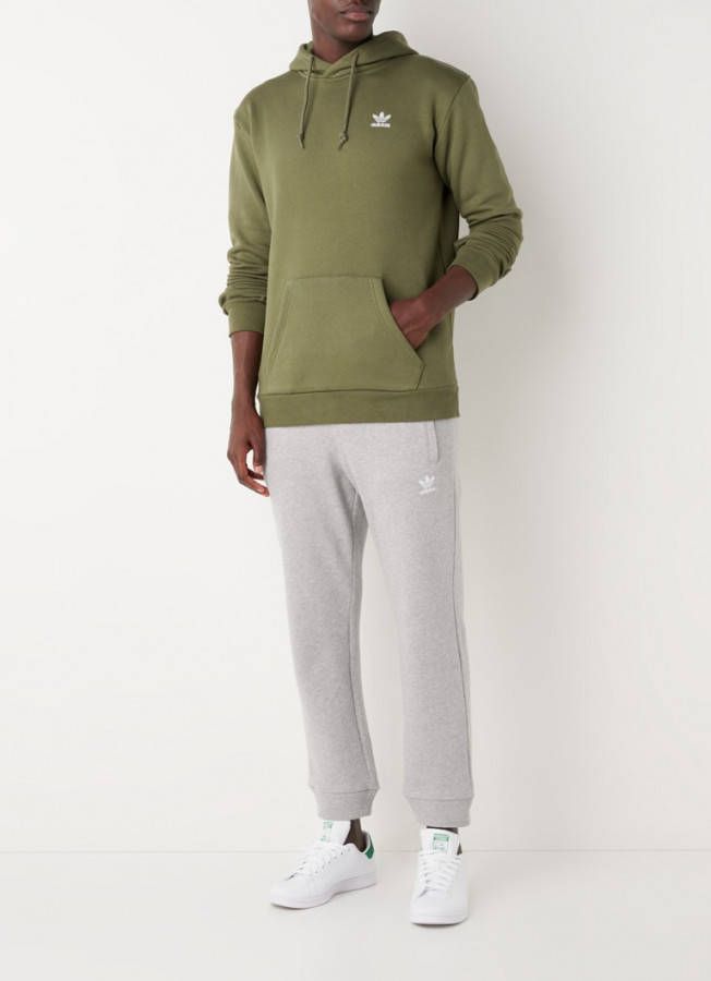 Adidas Adicolor Essentials Over The Head Heren Hoodies Olive Katoen Fleece online kopen