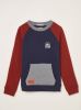America Today Junior sweater met patches donkerblauw/grijs/rood online kopen