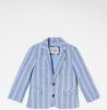 Scotch & Soda Blauw/wit Gestreepte Colbert Striped Cotton Linen Dressed Blazer online kopen