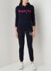 Superdry hoodie G1-Overhead Hood met tekst marine/roze online kopen
