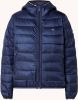 Tommy Jeans gewatteerde jas TJW QUILTED TAPE HOODED JACKET met logo donkerblauw online kopen