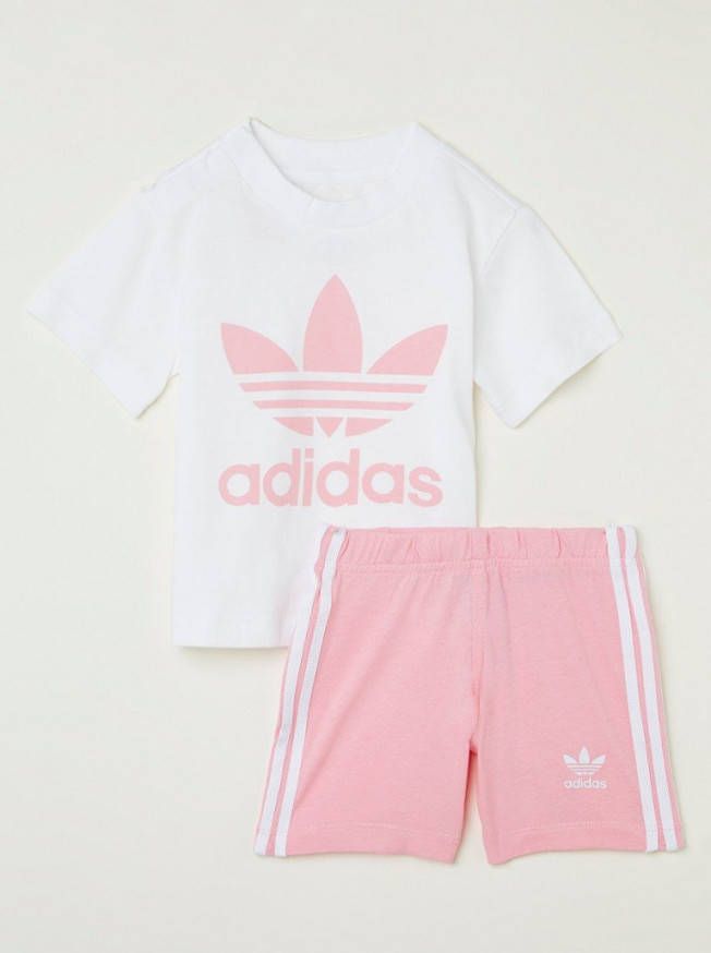Adidas Originals Girls' Trefoil T-Shirt/Shorts Set Baby's Wit Kind -  Jassenshoponline.nl