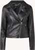 Expresso Cropped bikerjack van leer met ritszakken online kopen