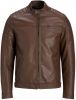 JACK & JONES ESSENTIALS imitatieleren tussenjas Rocky camel online kopen