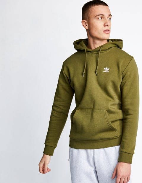 Adidas Adicolor Essentials Over The Head Heren Hoodies Olive Katoen Fleece online kopen