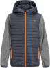 JACK & JONES JUNIOR gewatteerde tussenjas JJEMULTI grijs melange/donkerblauw/oranje online kopen