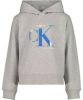 CALVIN KLEIN JEANS hoodie met logo lichtgrijs melange/zilver online kopen