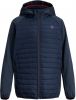 JACK & JONES JUNIOR gewatteerde tussenjas JJEMULTI donkerblauw/donkerrood online kopen