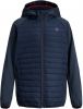 JACK & JONES JUNIOR gewatteerde tussenjas JJEMULTI donkerblauw/donkerrood online kopen