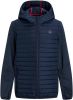 JACK & JONES JUNIOR gewatteerde tussenjas JJEMULTI donkerblauw/donkerrood online kopen