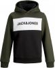 JACK & JONES JUNIOR hoodie JJELOGO met logo donkergroen/donkerblauw online kopen