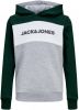 JACK & JONES JUNIOR hoodie JJELOGO met logo donkergroen/donkerblauw online kopen