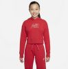 Nike Air Korte hoodie van sweatstof voor meisjes Black/White/Light Smoke Grey Kind online kopen
