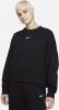 Nike Sportswear Collection Essentials Oversized sweatshirt van fleece met ronde hals voor dames Black/White Dames online kopen
