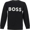 Hugo Boss sweater zwart geprint katoen ronde hals Stadler online kopen