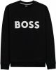 Hugo Boss sweater zwart geprint katoen ronde hals Stadler online kopen
