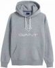 GANT Lock Up Regular Fit Hooded Sweatshirt grijs, Effen online kopen