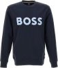 Hugo Boss sweater donkerblauw effen katoen ronde hals online kopen