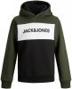 JACK & JONES JUNIOR hoodie JJELOGO met logo donkergroen/donkerblauw online kopen