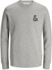 JACK & JONES ESSENTIALS sweater met logo en patches grijs online kopen
