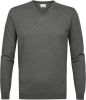 Profuomo Fijngebreide pullover van merino wol met V hals online kopen