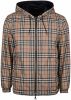 Burberry Stretton Reversible Hooded Checked Jacket , Beige, Heren online kopen