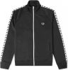 Fred Perry Logo geërgeerd sweatshirt met zip through , Zwart, Heren online kopen
