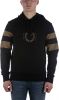 Fred Perry Sweatshirt met opvallend gestreepte motief, bedrukt logo en man kap M4719 Black , Zwart, Heren online kopen