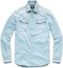 G-Star 3301 slank shirt l s lichte verouderde denim G star, Blauw, Heren online kopen