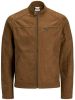 JACK & JONES ESSENTIALS imitatieleren tussenjas Rocky camel online kopen