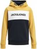 JACK & JONES JUNIOR hoodie JJELOGO met logo geel/donkerblauw/wit online kopen
