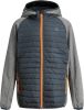 JACK & JONES JUNIOR gewatteerde tussenjas JJEMULTI grijs melange/donkerblauw/oranje online kopen