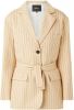 Maje Striped cotton and linen blazer Varcel , Beige, Dames online kopen