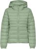 ONLY doorgestikte gewatteerde jas ONLTAHOE donkergroen online kopen
