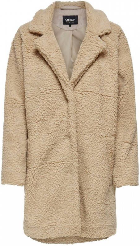 ONLY teddy coat ONLAURELIA beige online kopen