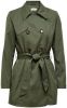 ONLY trenchcoat tussen ONLVALERIE met ceintuur donkergroen online kopen