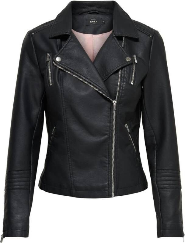 Only Onlgemma faux leather biker otw noos black Leren jassen Zwart online kopen
