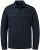 PME Legend gemêleerd slim fit overhemd met wol 5281 donkerblauw online kopen