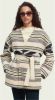 Scotch & Soda Ikat jacquard blanket wrap coat 167442 22 Pflm A31 , Beige, Dames online kopen