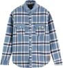 Scotch & Soda Flanellen shirt met teddybeer binnenin , Blauw, Heren online kopen