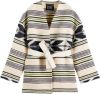 Scotch & Soda Ikat jacquard blanket wrap coat 167442 22 Pflm A31 , Beige, Dames online kopen