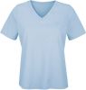 MONA Shirt met subtiel strasmotief Lichtblauw online kopen