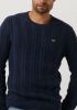 Tommy Jeans Trui met ronde hals, in kabeltricot, marineblauw online kopen