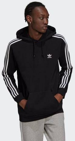Adidas Adicolor 3 Stripes Over The Head Heren Hoodies Black 70% Katoen, 30% Polyester online kopen