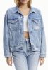 Calvin Klein Jeansjack Dad denim jacket in lichtblauwe wassing in distressed look online kopen