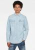 G-Star 3301 slank shirt l s lichte verouderde denim G star, Blauw, Heren online kopen