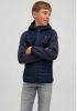 JACK & JONES JUNIOR gewatteerde tussenjas JJEMULTI donkerblauw/donkerrood online kopen