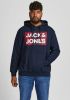JACK & JONES PLUS SIZE hoodie JJECORP Plus Size met logo navy blazer online kopen